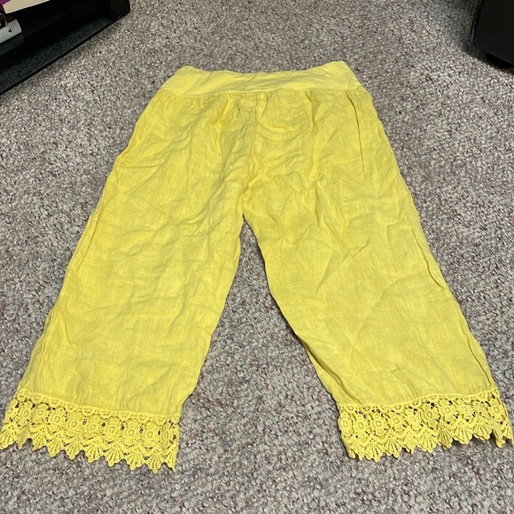 100% linen/lace cropped pant - Picture 9 of 9